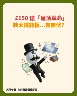 【2026英國太陽能資助】政府大放水！免費安裝全攻略 | 老慳情報科